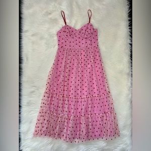 Betsey Johnson Pink Red Glitter Heart Dress